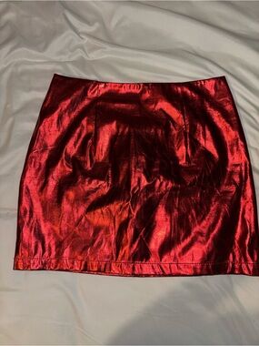 Windsor Red Metallic Mini Skirt